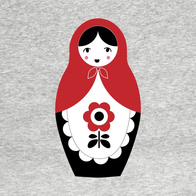 Matryoshka Nesting Doll, Red by BeanstalkPrints